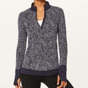 Lululemon Rest Less Half Zip Black White Size 8